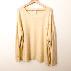⭐️ H&M | Cream Sweater with Pearl Accents